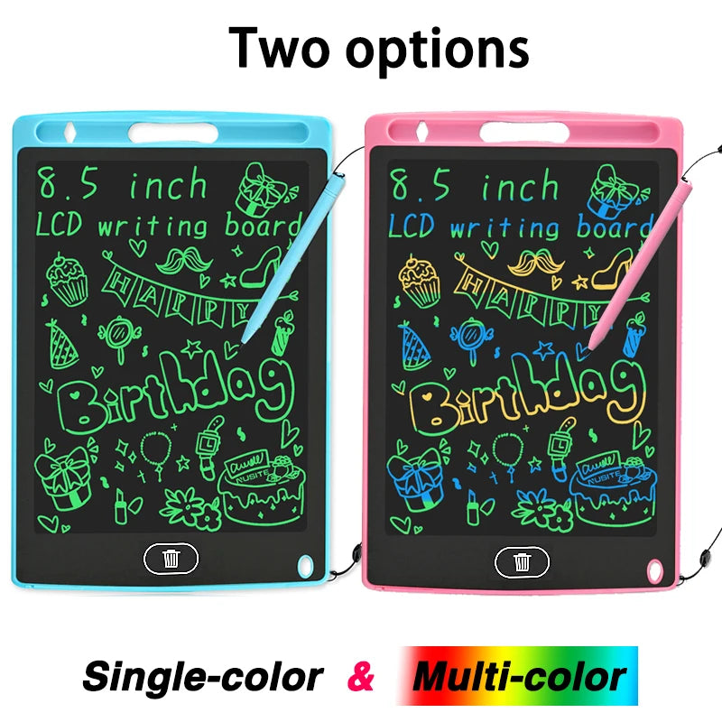 Drawing tablet for child, happy calm child