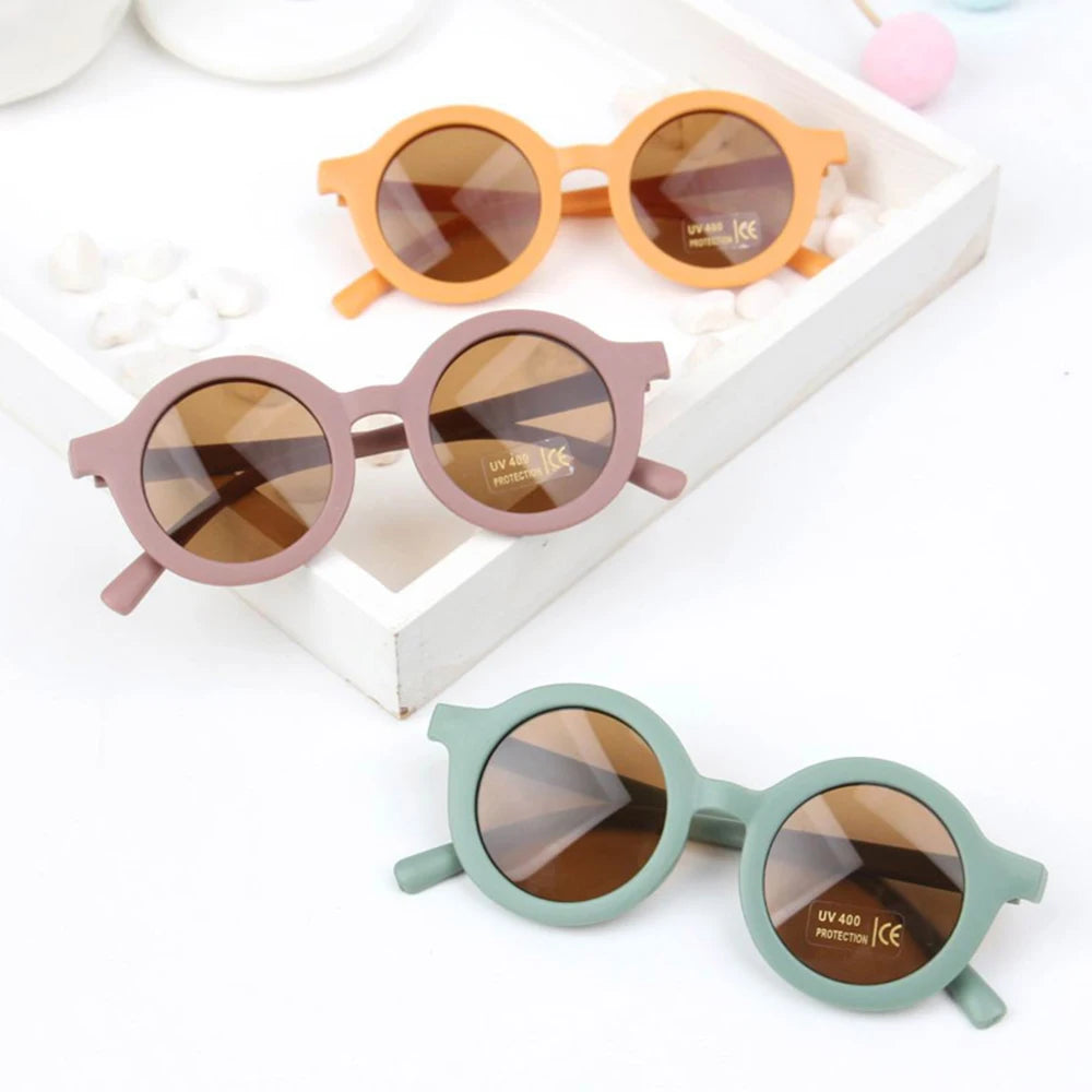 Retro Children's Sunglasses Solid Color Ultraviolet Proof