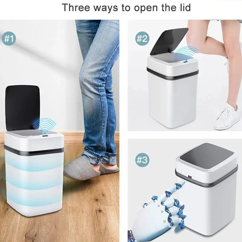 13L Smart Trash Bin for Kitchen and Bathroom