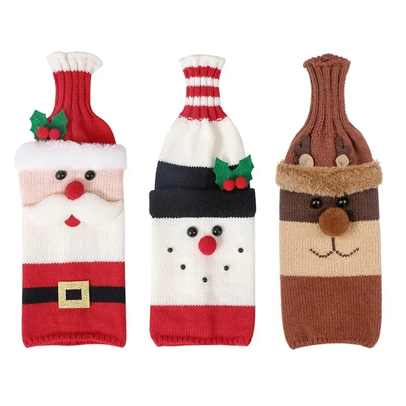 Festive Themed Christmas Bottle Covers