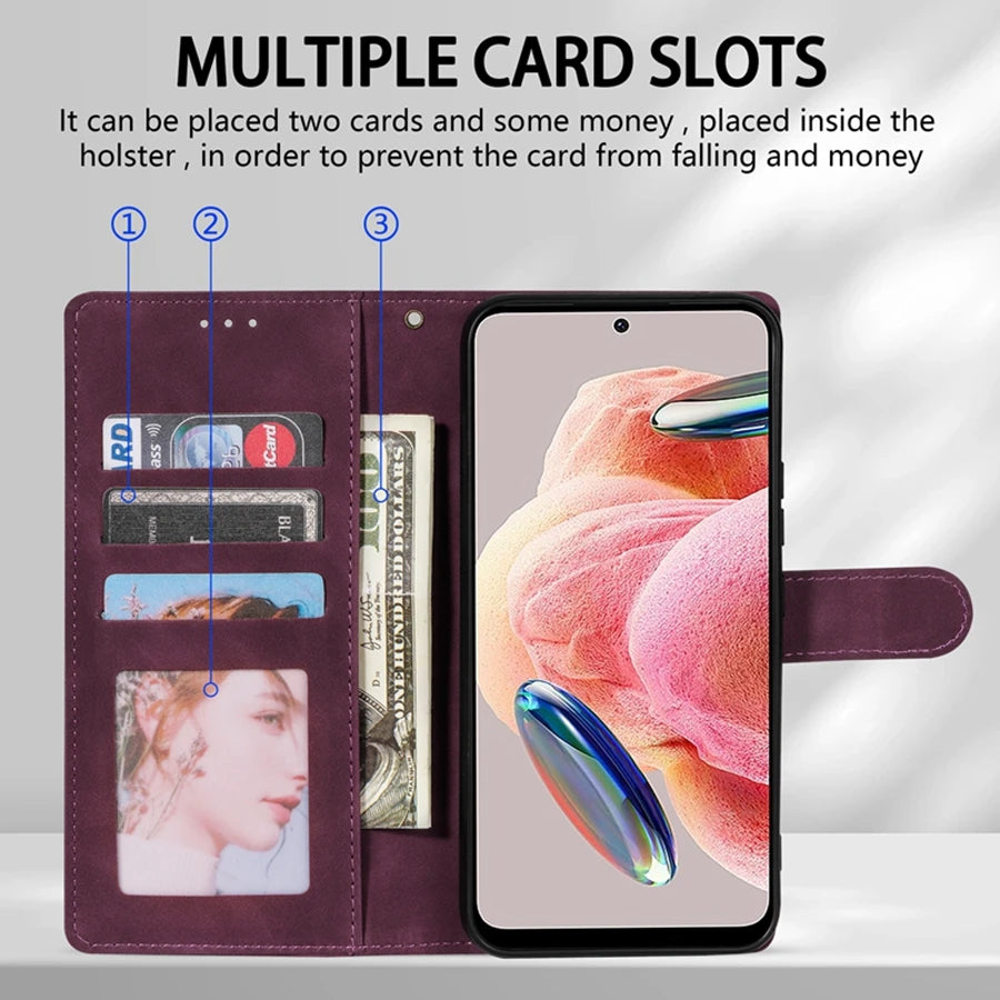 Leather Flip Cover Wallet with Magnetic Card Holder