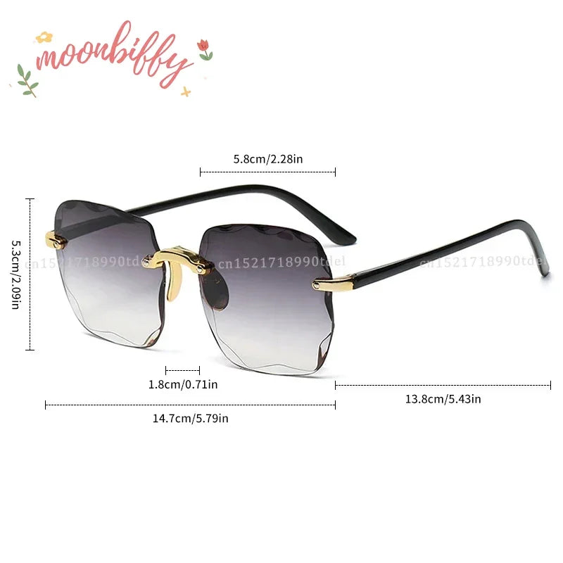 Frameless Sunglasses with Cut Edge, UV400 Lenses