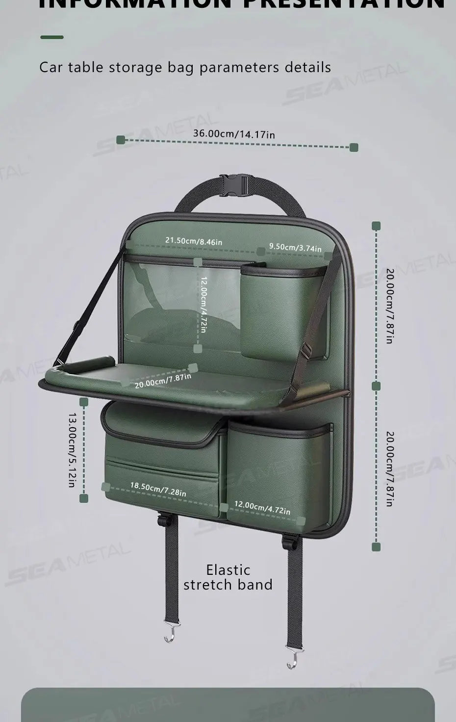 Car backseat storage bag