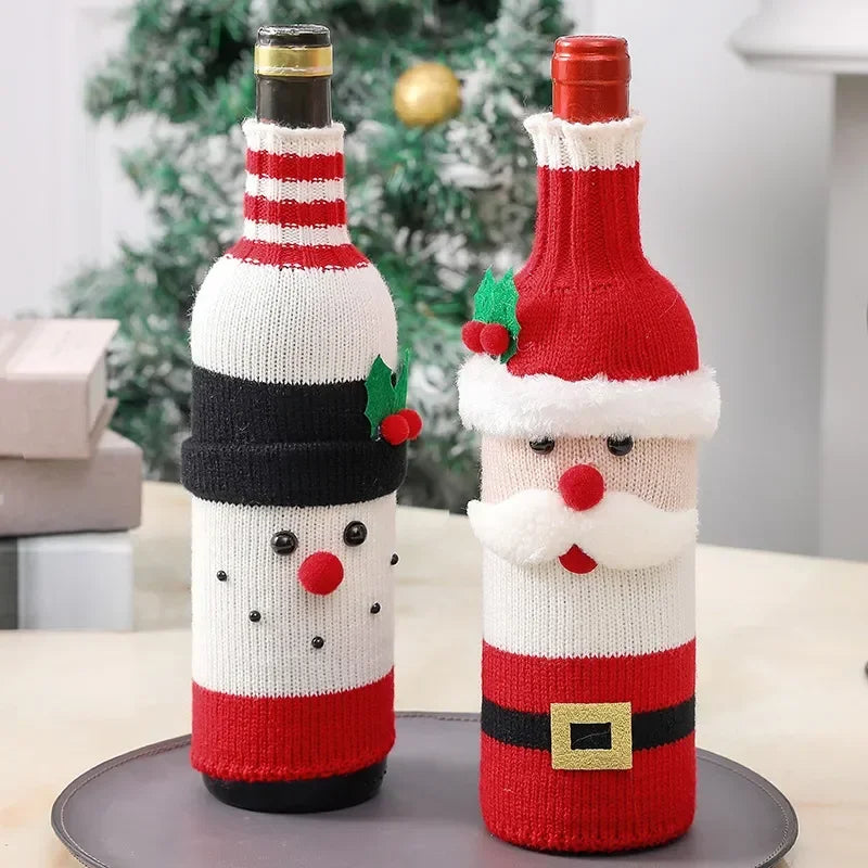 Festive Themed Christmas Bottle Covers