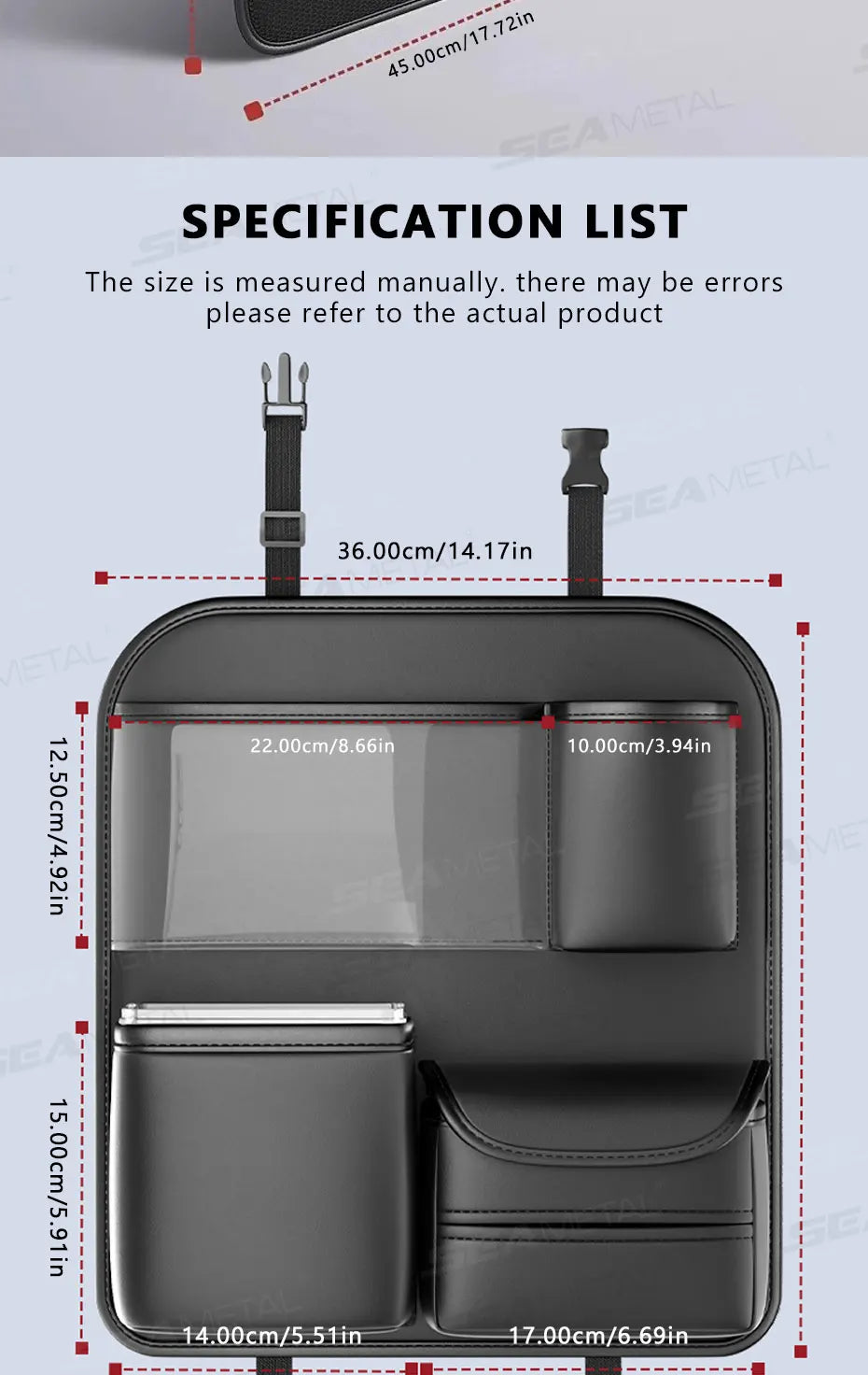Car backseat storage bag