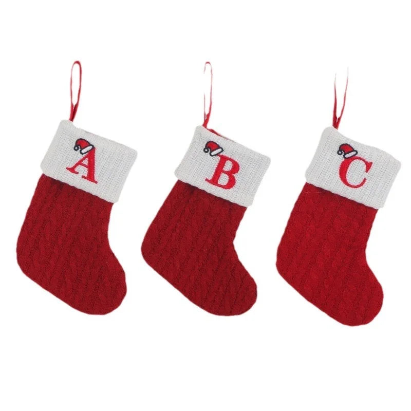 Knitting Alphabet Christmas Socks