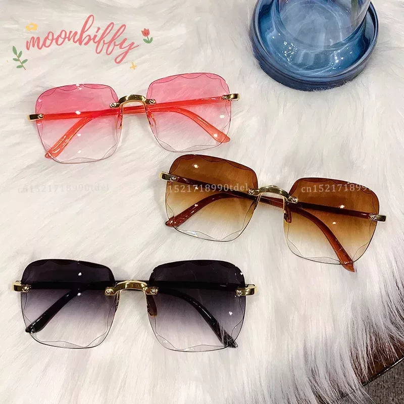 Frameless Sunglasses with Cut Edge, UV400 Lenses