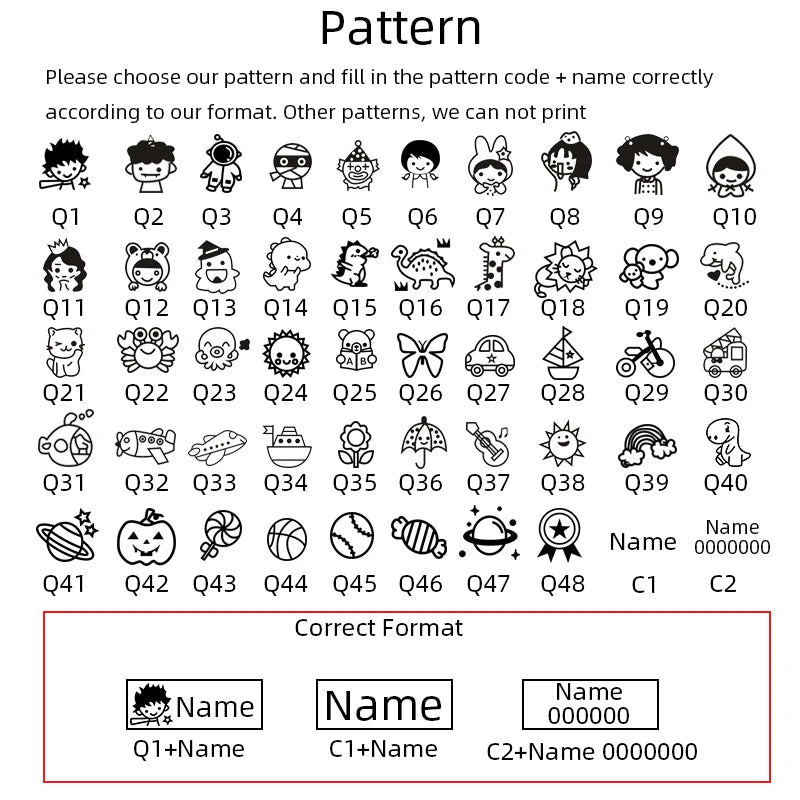 Personalized children's name stamp