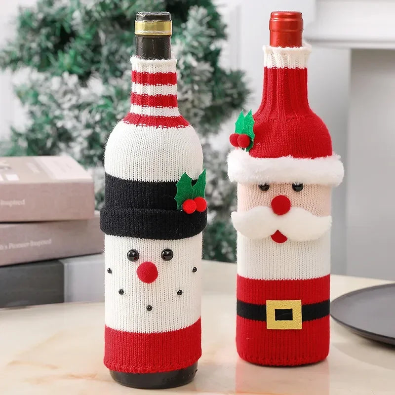 Festive Themed Christmas Bottle Covers