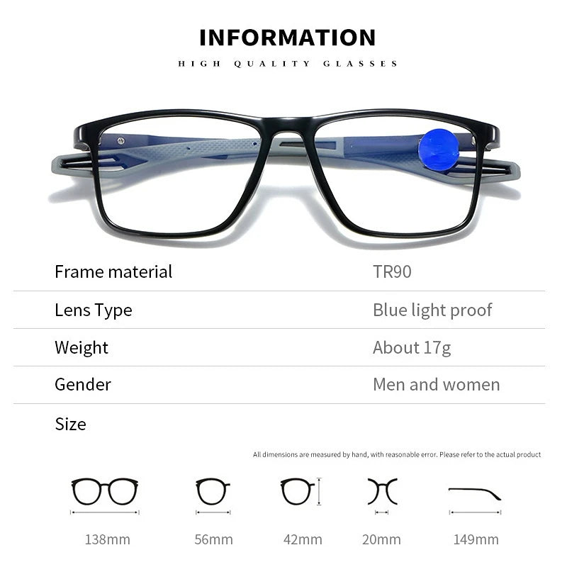 photochromic glasses
New trend TR90 anti-blue light sports glasses