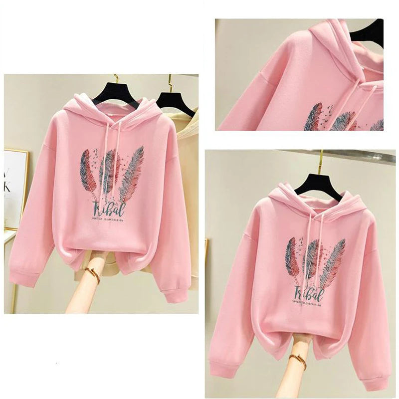 Women's Feather Print Sweatshirt