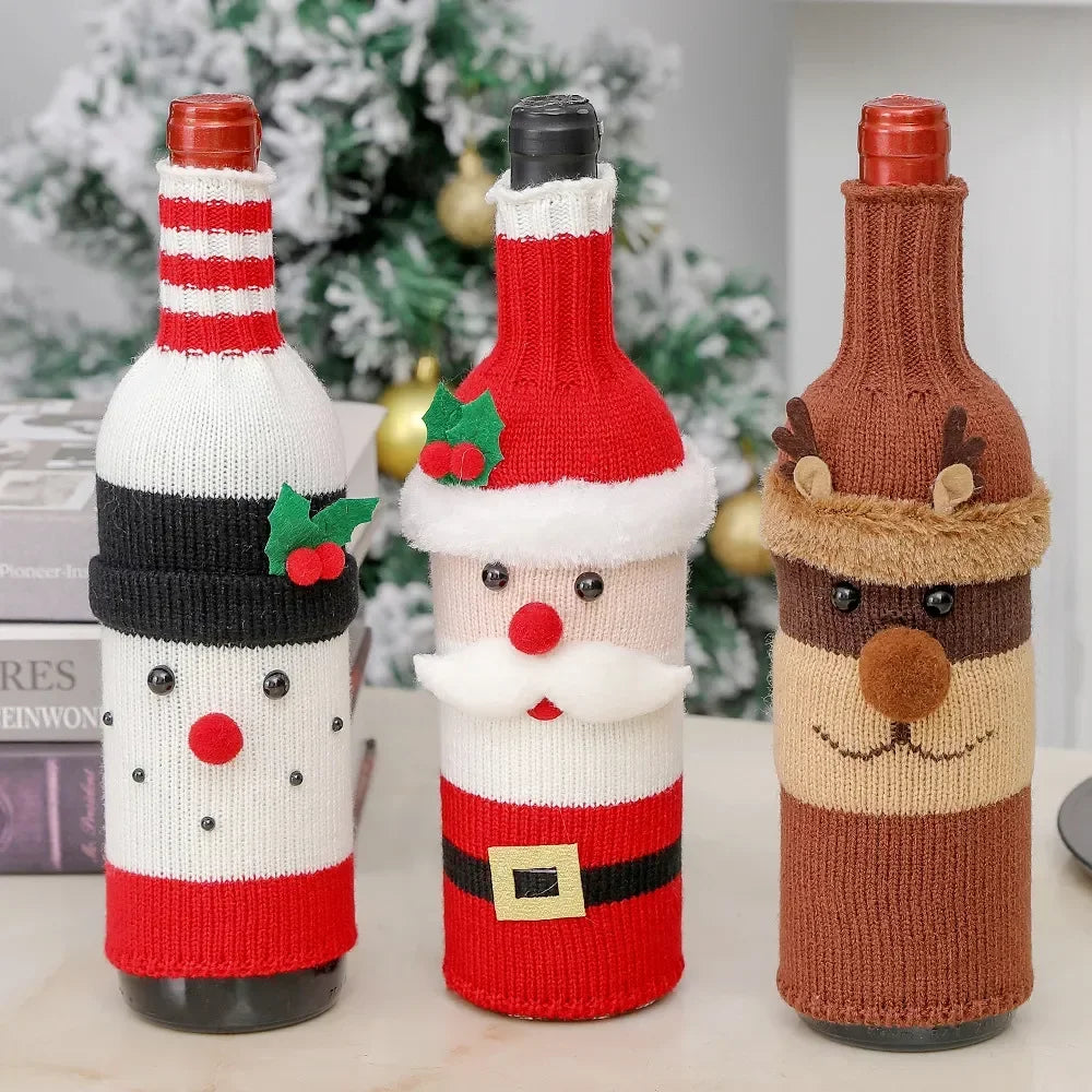 Festive Themed Christmas Bottle Covers