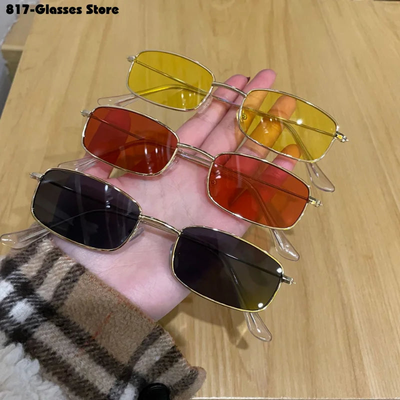 Candy Color Metal Cat Eye Sunglasses UV400 Women Korean Style