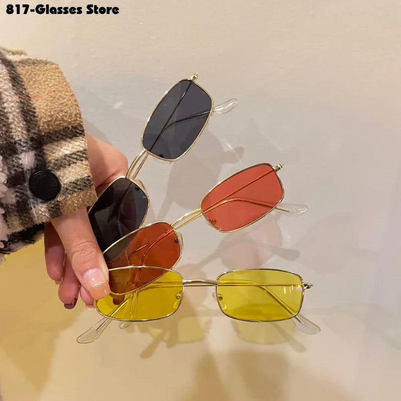Candy Color Metal Cat Eye Sunglasses UV400 Women Korean Style