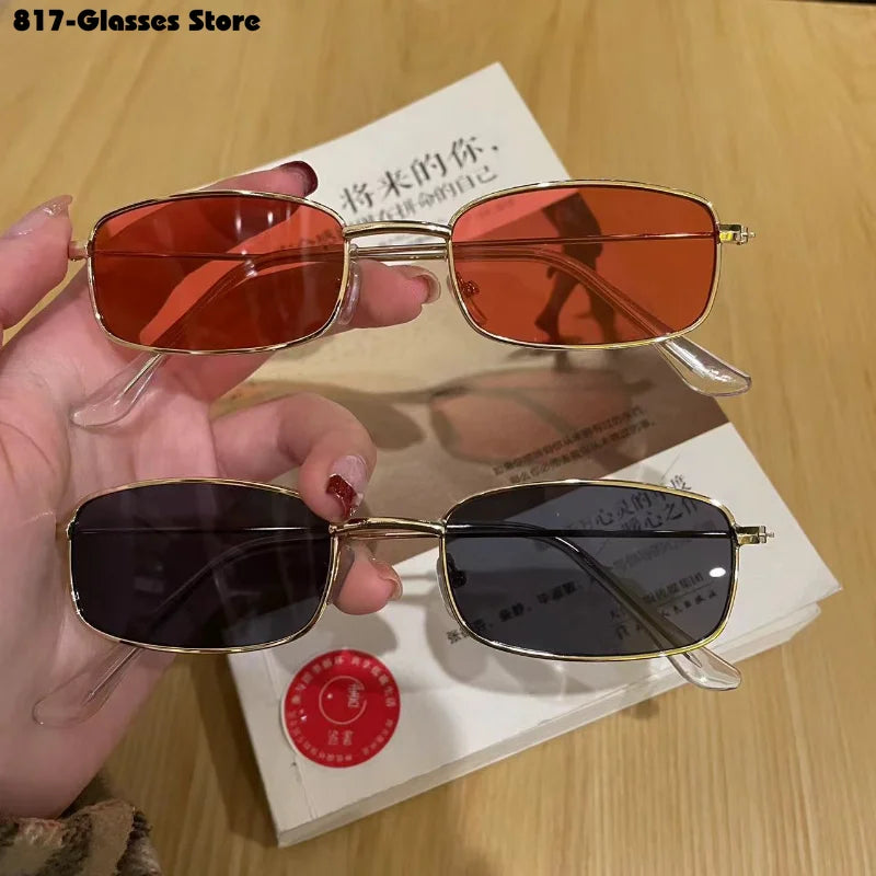 Candy Color Metal Cat Eye Sunglasses UV400 Women Korean Style