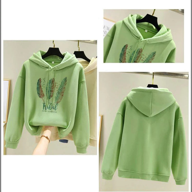 Women's Feather Print Sweatshirt