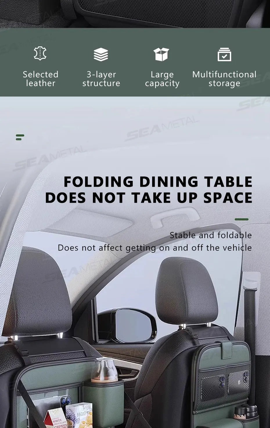 Car backseat storage bag