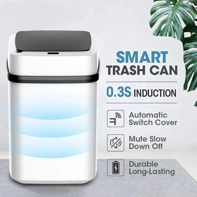 13L Smart Trash Bin for Kitchen and Bathroom