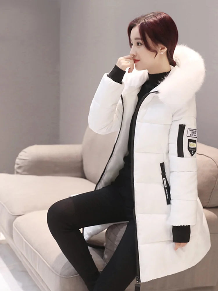 Parka hooded fur coat