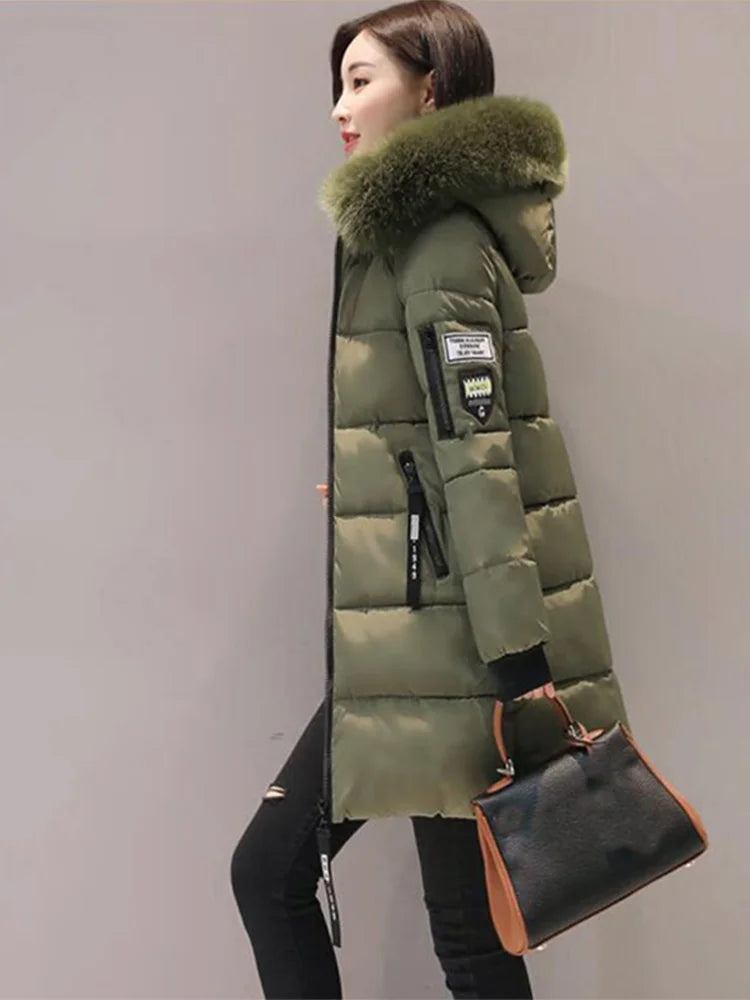 Parka hooded fur coat