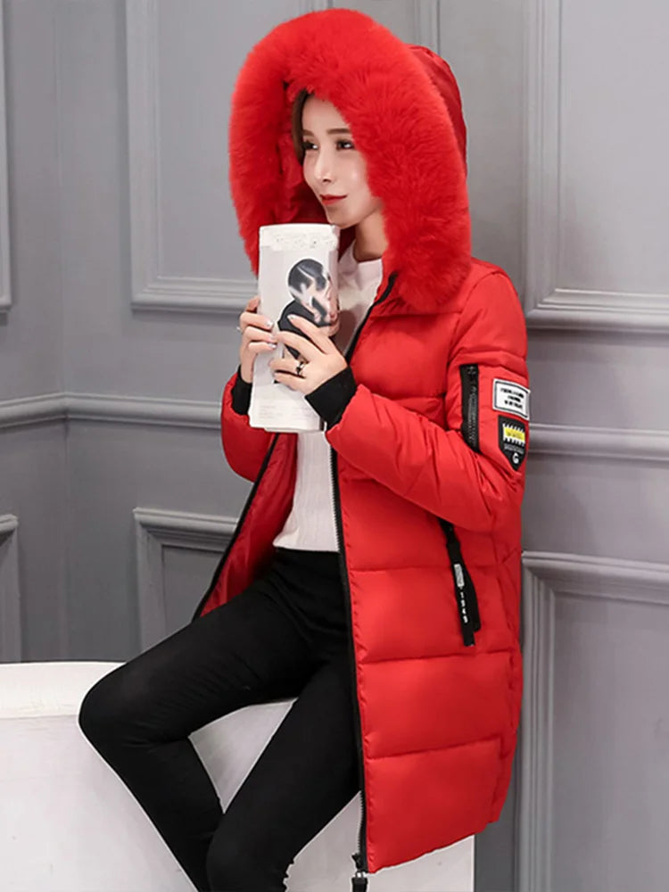 Parka hooded fur coat