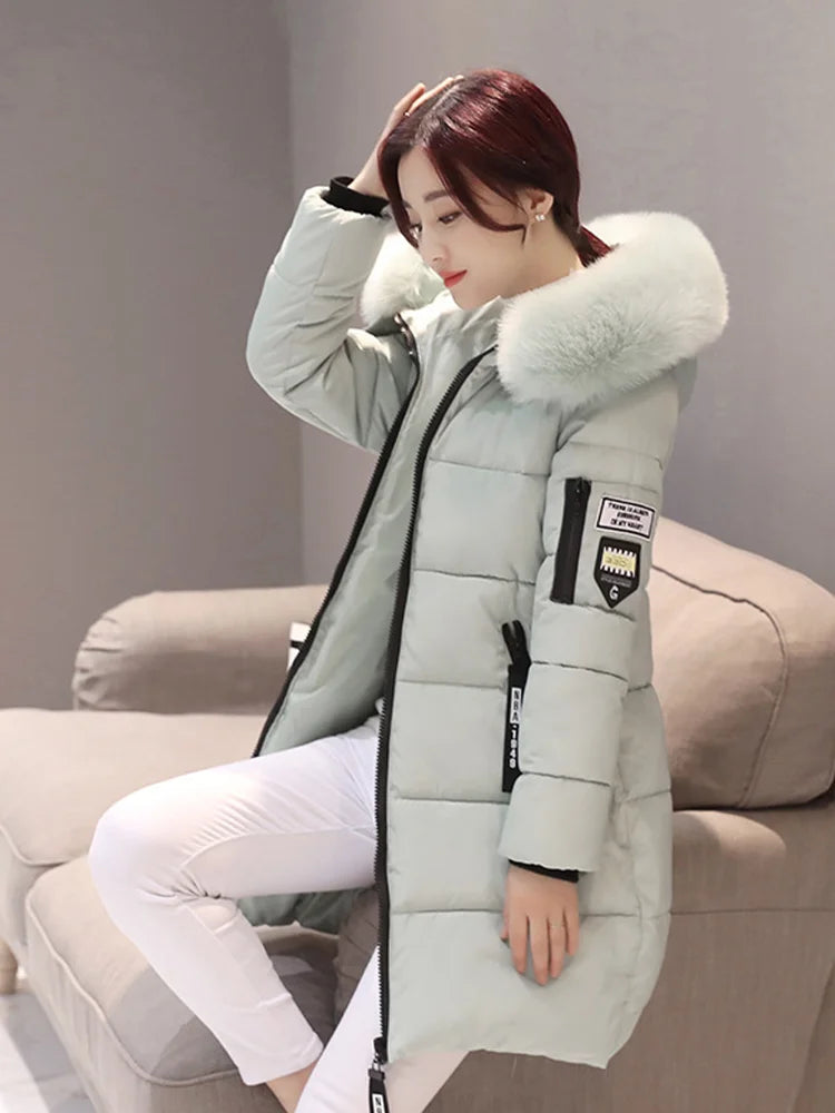 Parka hooded fur coat