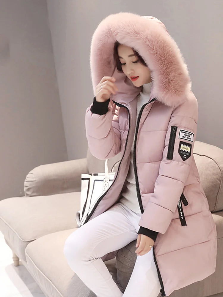 Parka hooded fur coat