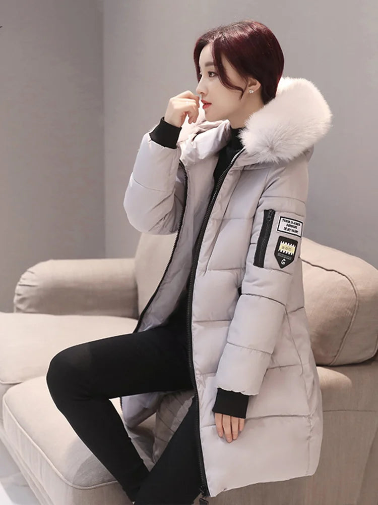 Parka hooded fur coat