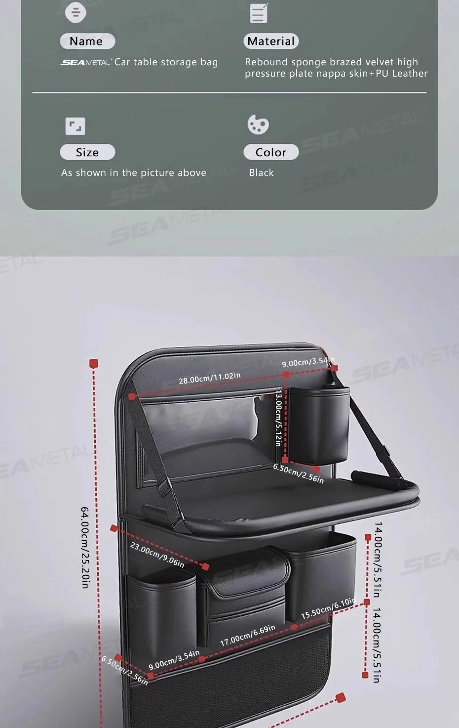 Car backseat storage bag