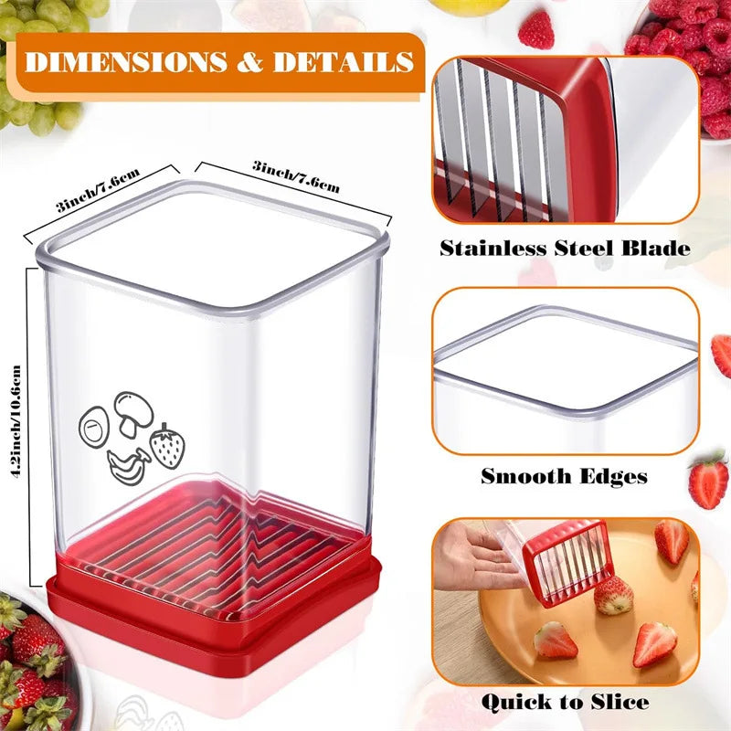 Fruit and vegetable cutter with push plate