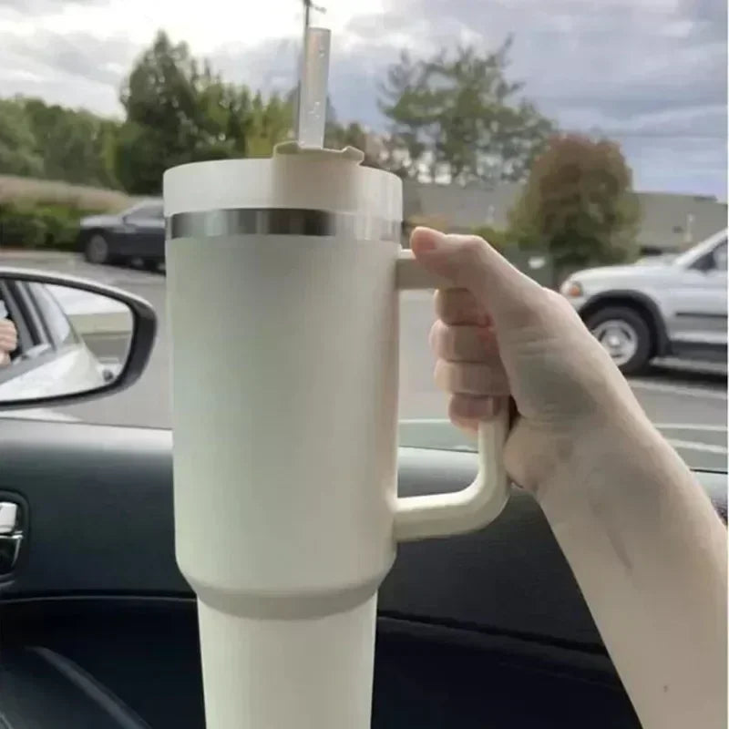 Thermal Mug with Handle and Straw