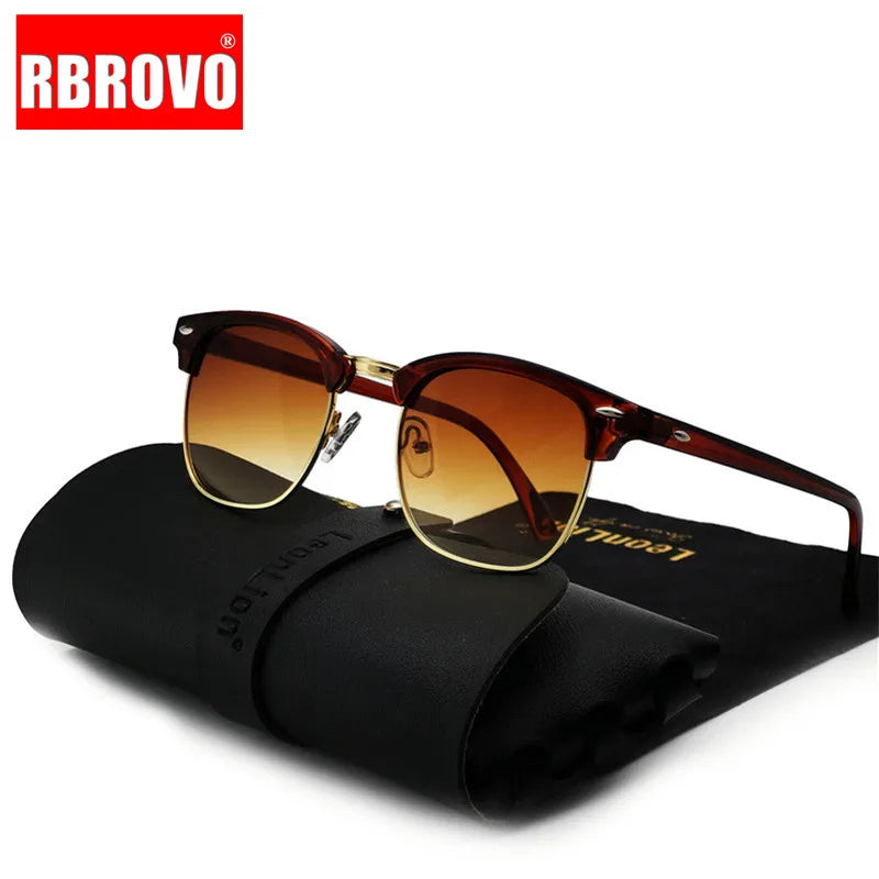 luxury sunglasses
Rbrovo semi-rimless retro