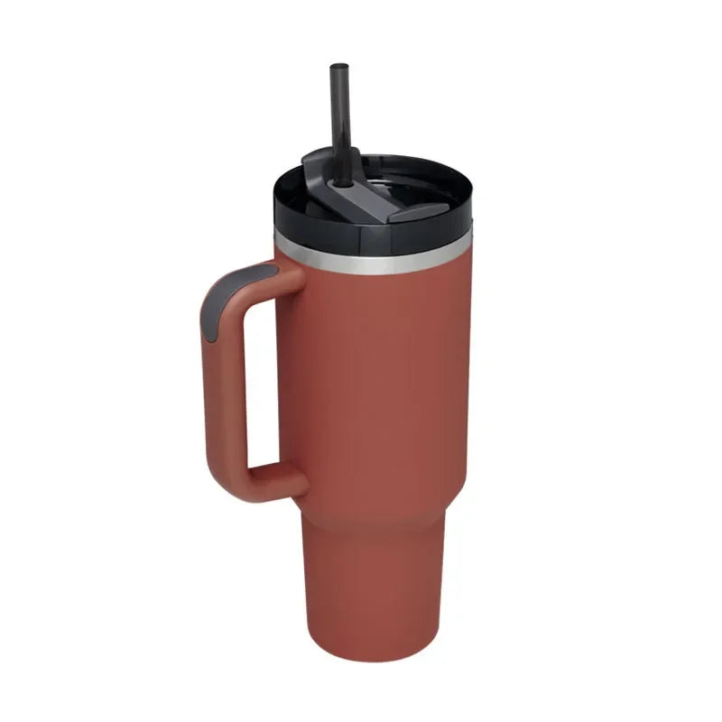 Thermal Mug with Handle and Straw