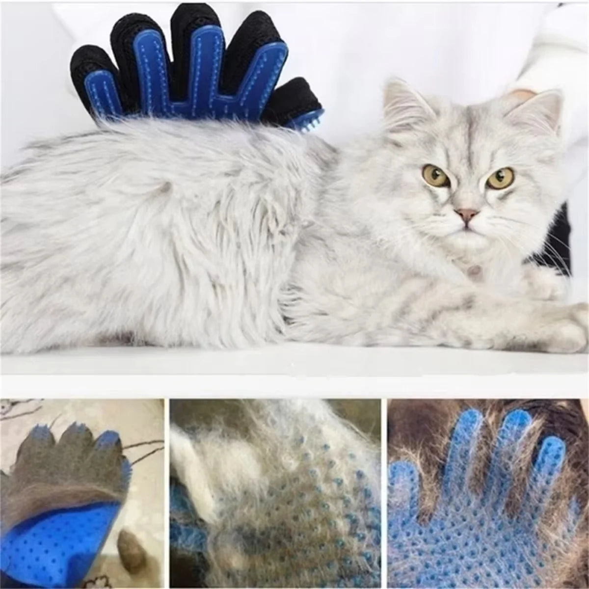 Self-cleaning gloves for cats