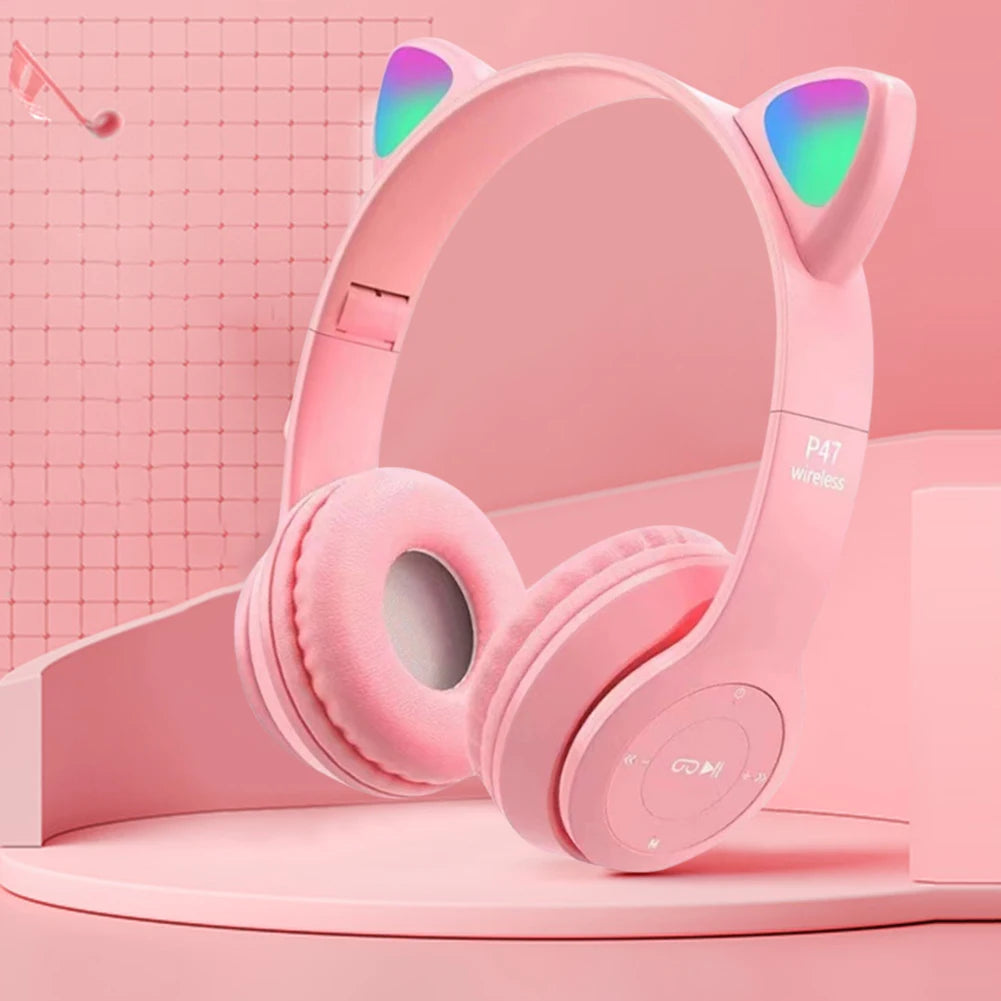 Cat ear wireless headphones