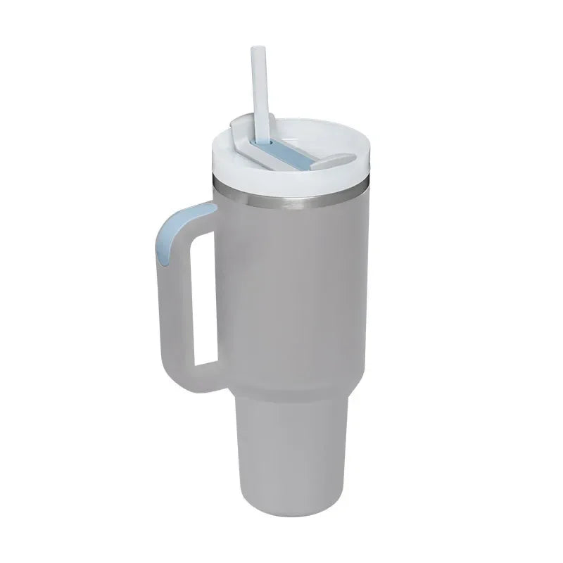 Thermal Mug with Handle and Straw