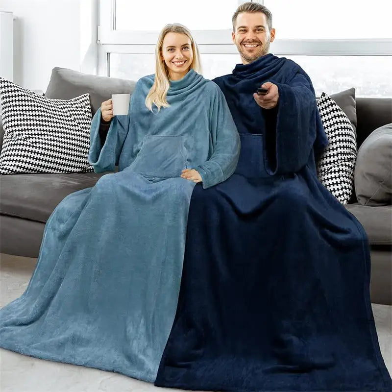 Blanket with multifunctional sleeve