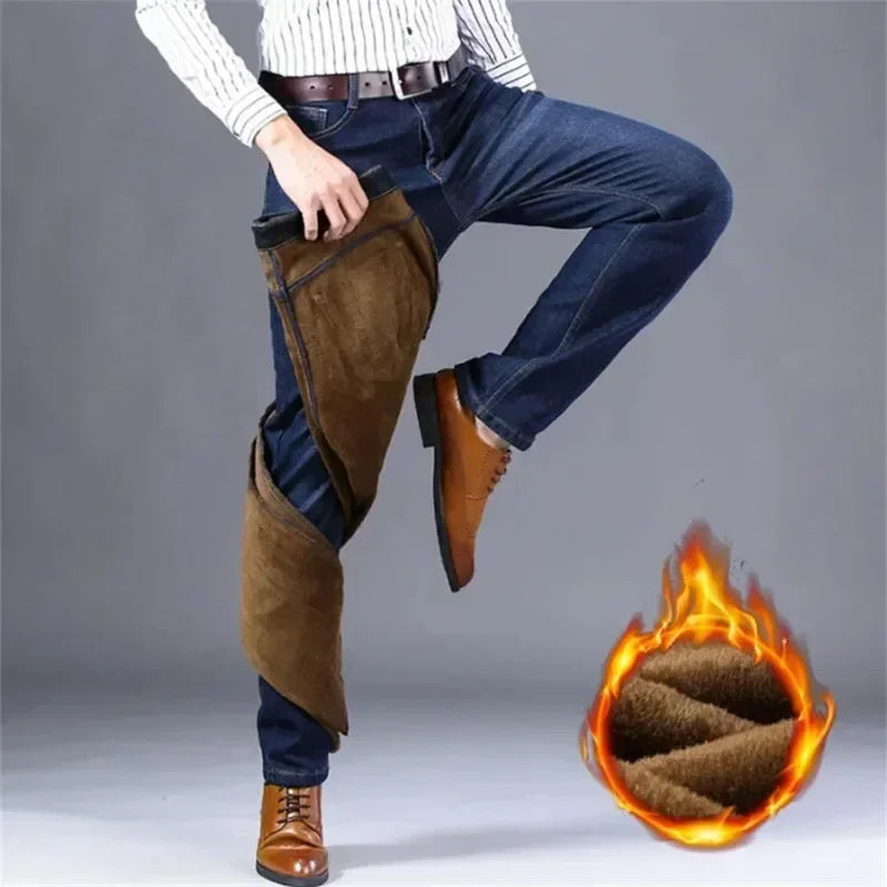 Men's Autumn Winter Fleece Warm Pants